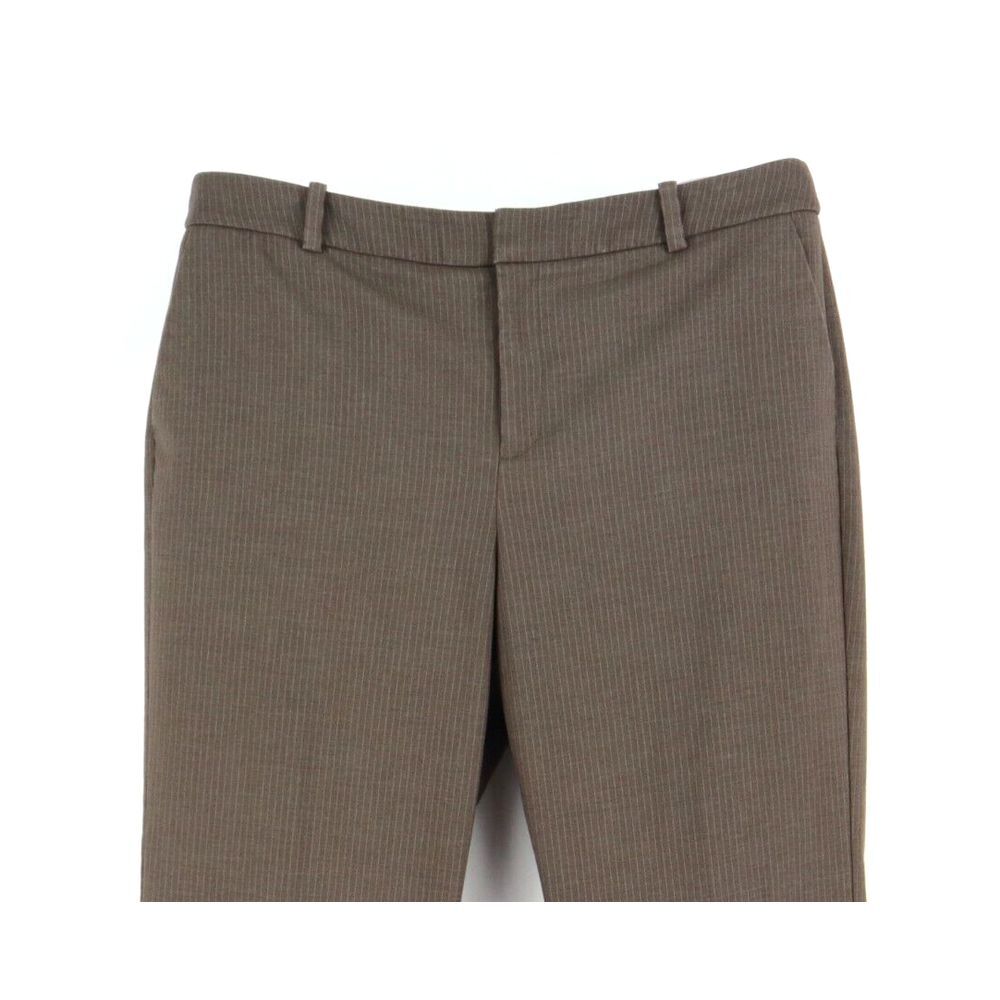 Merona Dress Pants Stretch Womens 16‎ Brown Striped Pockets Wide Leg Flat Front - Picture 4 of 6